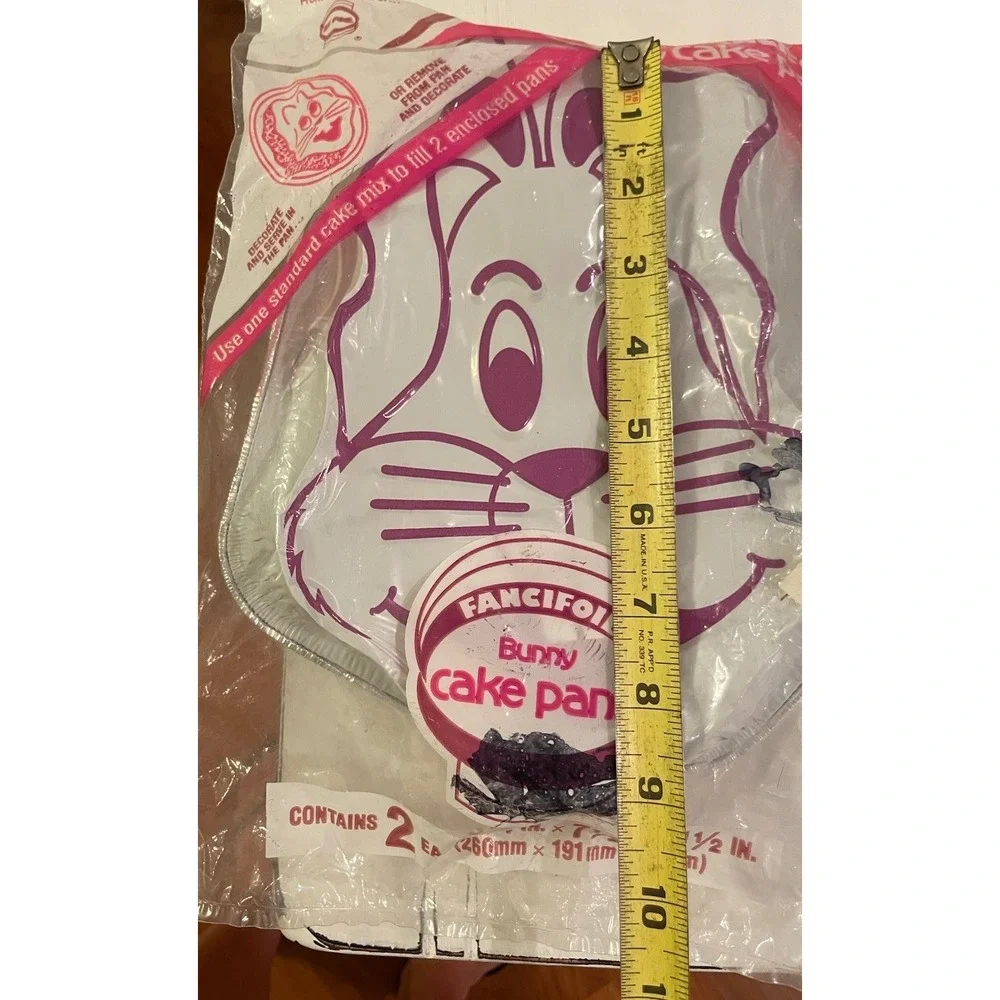 Vintage Set Of 2 Fancifoil Aluminum Foil Easter Bunny Cake Pans USA New‎ In Bag
